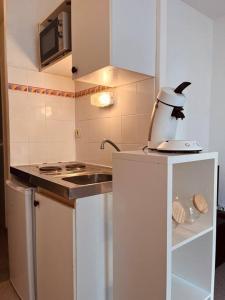 une cuisine avec un évier et un mixeur sur un comptoir dans l'établissement Urban Oasis Blancarde, à Marseille