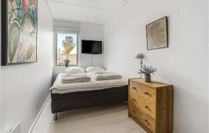 1 dormitorio con 1 cama y TV en la pared en Stunning Home In Haderslev With Kitchen en Kelstrup