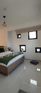 イラクリオン・タウンにあるEZITH LUXURY APARTMENTSのベッドルーム1室(ベッド1台付)が備わります。