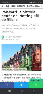 Captura de pantalla de un sitio web con una imagen de las casas en Apartamento Acogedor Bilbao, en Bilbao