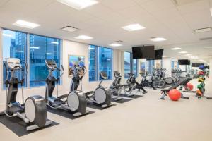 a gym with treadmills and elliptical machines at Margaritaville Vacation Club by Wyndham Nashville in Nashville