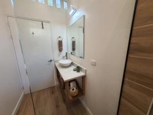 薩馬拉的住宿－Nangu lodge，一间带水槽和镜子的浴室