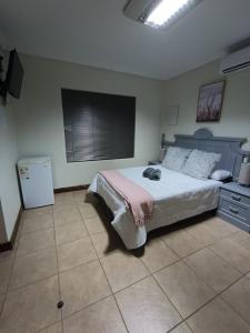 a bedroom with a bed and a television in it at Bello Guest in Bloemfontein