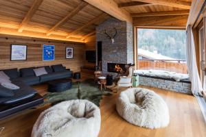Posezení v ubytování Riffelalp Lodge