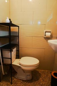 a bathroom with a toilet and a sink at Coconut Suite in General Luna