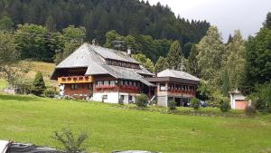 a large house on a hill in a field at Das Schwarzwaldhotel in Todtmoos
