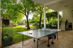 a ping pong table in the middle of a yard at Villa Daja - Adriatic Luxury Villas in Oklaj