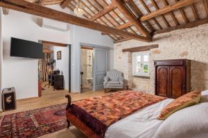 a bedroom with a large bed in a room at Villa Folirantica in Svetvinčenat +76 photos