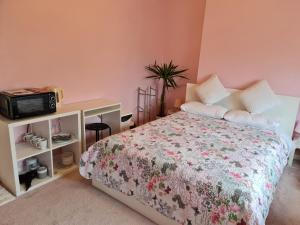 1 dormitorio con 1 cama y TV. en KELVIN HOUSE en Durham