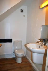 a bathroom with a toilet and a sink at The Loft- charming character cottage in East Neuk in Anstruther