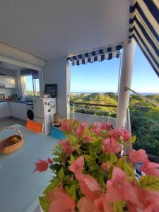 Kuchyň nebo kuchyňský kout v ubytování Joli T2 L'Oasis vue mer des Caraïbes proche des plages