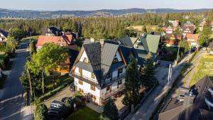 an aerial view of a large house in a town at Willa Krokus in Zakopane