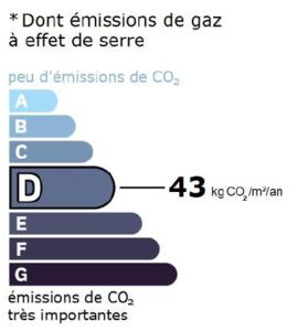 a screenshot of a cell phone with the text dont emissions de gas a effect de at PORTES DU PLENEY 001 in Morzine +4 photos