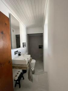 een badkamer met een wastafel en een toilet bij Casa do Porto in Madalena