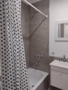 een badkamer met een douche, een bad en een wastafel bij DTo CÉNTRICO LOBOS 2 D in Lobos
