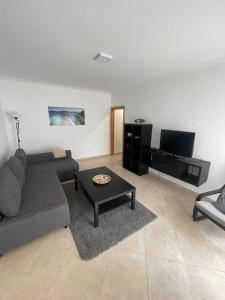 a living room with a couch and a tv at Cricket Apartments in Ferrel