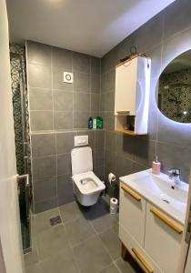 Apartman Kovacevic في بار: حمام مع مرحاض ومغسلة