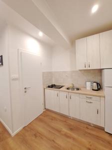 Kuchyň nebo kuchyňský kout v ubytování Meressa Nina&Leo Studio Apartments