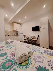 TV a/nebo společenská místnost v ubytování Meressa Nina&Leo Studio Apartments