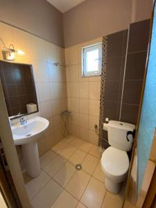 a bathroom with a toilet and a sink at Vila Mare Mateo in Ksamil +73 photos