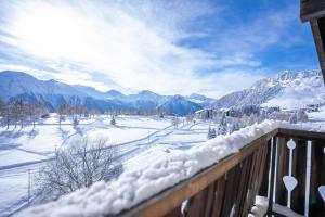Il dispose d'un balcon enneigé offrant une vue sur les montagnes. dans l'établissement Valaisia 49, à Riederalp