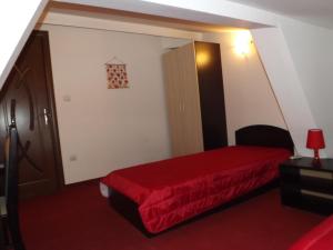 Tempat tidur dalam kamar di Hostel Rayska Yabalka
