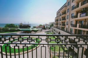 a view from a balcony of a building at Golden Sands - Two Bedroom apartment on the beach in Golden Sands