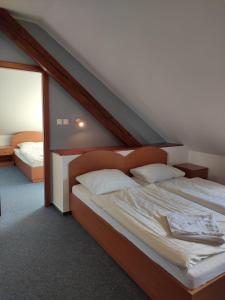 Postel nebo postele na pokoji v ubytování Pension Vyhlídka + 37 fotografií