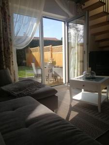 พื้นที่นั่งเล่นของ Gemütliche Ferienwohnung Oase 22