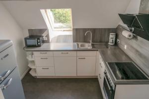 Kuchyň nebo kuchyňský kout v ubytování Ferienwohnung Woelfel