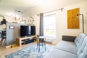Televízia a/alebo spoločenská miestnosť v ubytovaní Apartamenty Cisza & Spoko! - ACCO RENT