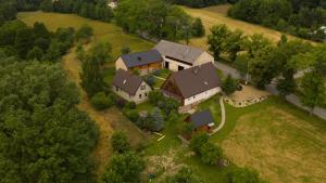 an aerial view of a large house with at Apartament Ostoja in Polanica-Zdrój