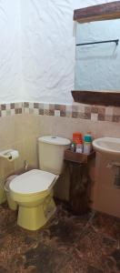 a bathroom with a toilet and a sink at Finca La Carmela in El Peñol