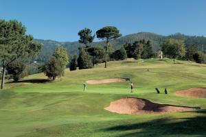 a group of people playing golf on a golf course at Madeira Bright Star by Petit Hotels in Funchal