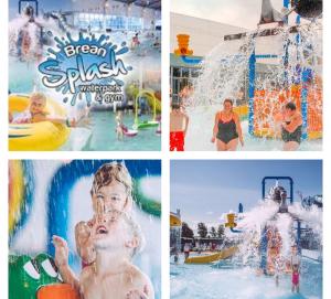 a collage of photos of people at a water park at 405 Holiday Resort Unity Brean - Passes Included - Pets stay free - 8 birth in Brean