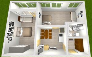 a renderización de una casa con planta en 2 Bedrooms Apart - Downtown - Excellent Location en Burgas