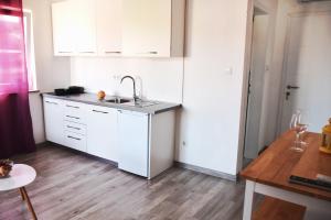 Kuchyň nebo kuchyňský kout v ubytování Rab apartments AURORA