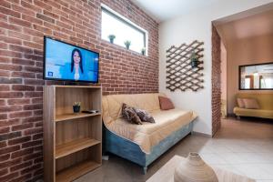 TV a/nebo společenská místnost v ubytování Pepe home