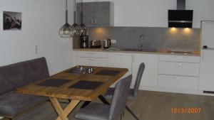 Kuchyň nebo kuchyňský kout v ubytování Ferienlodge Karwendelblick