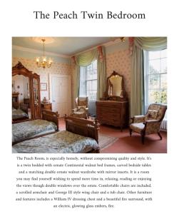 a room with two beds and a mirror at Quernmore Park Hall in Lancaster