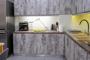 Kuchyň nebo kuchyňský kout v ubytování Filoxenos Apartment