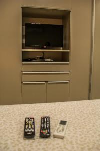 Kuchyň nebo kuchyňský kout v ubytování Blu Apart Hotel