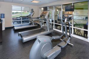 a gym with treadmills and machines in a building at Fairfield Inn & Suites Wytheville in Wytheville