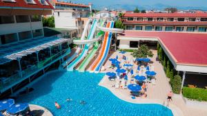 an overhead view of a water slide at a resort at Side Yeşilöz Hotel in Side