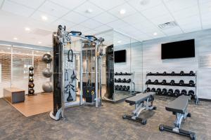 a gym with exercise equipment and a television at Fairfield Inn & Suites by Marriott Houston NASA/Webster in Webster