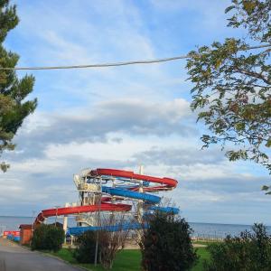 a water slide at a park next to the ocean at Idila in Izola
