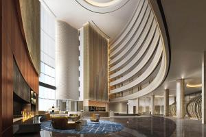 een weergave van de lobby van een hotel bij Sheraton Rizhao Hotel in Rizhao