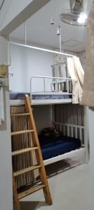 チェンマイにあるLady Dorm @ Walking Streetのはしご付きの部屋の二段ベッド1台分です。