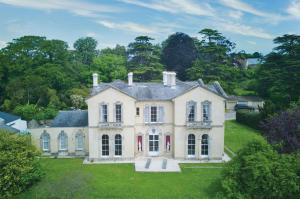 an aerial view of a large house at Rumwell Park - 8 Bedroom Manor House- Taunton in Taunton