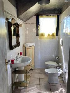een badkamer met een wastafel en een toilet bij tre case in Gambassi Terme